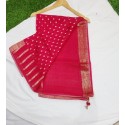 Soft organza sarees with all over small buttis, beautiful border and pallu ( Maroon Colour)