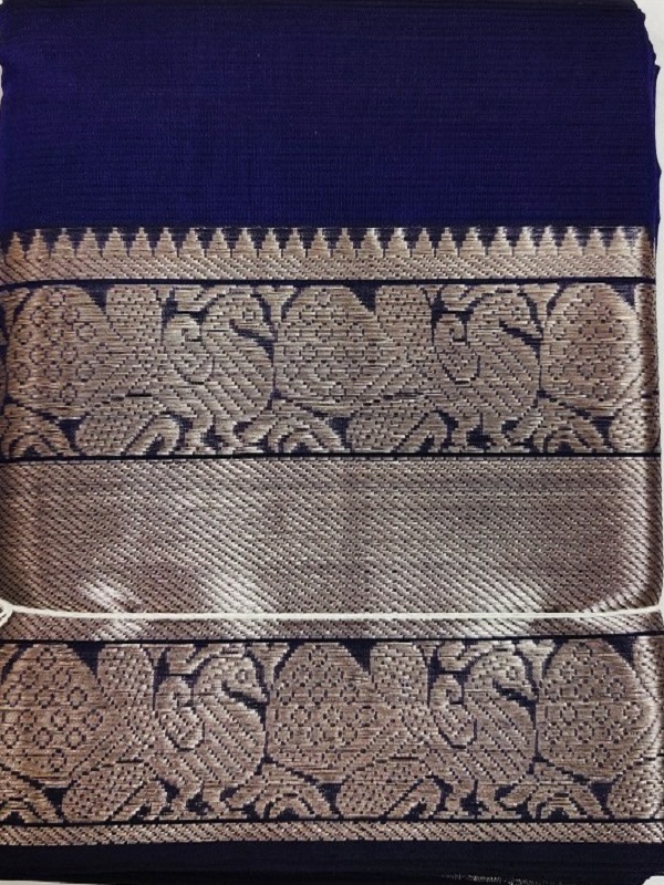 Mangalagiri Silk Sarees ( Navy Blue )