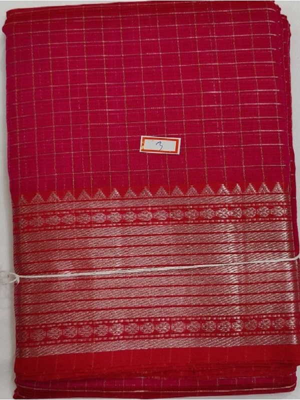 Mangalagiri Pattu Sarees (Pink Color)