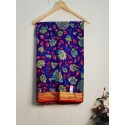 Mysore silk saree comes with a very beautiful design all over and small zari border ( Blue & Red )