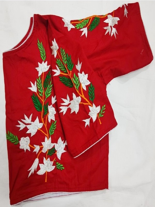 Women Embroidered Casual Blouse (Red)