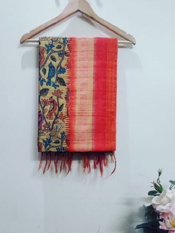 Jute Saree (Orange)